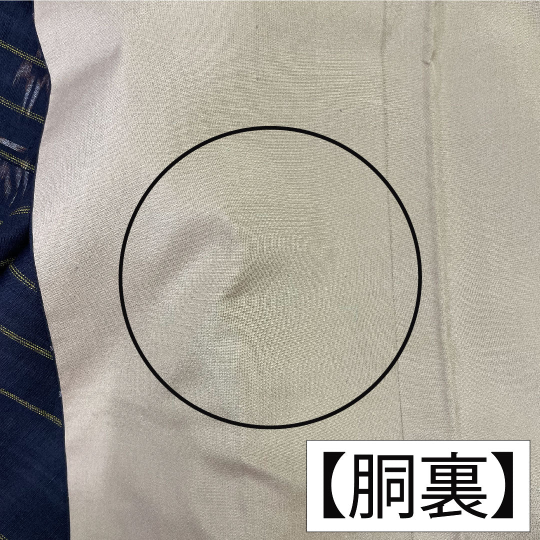 紬 正絹 身丈156.5cm 裄丈63cm 黒鼠色(くろねずいろ) 久米島紬 重要無形文化財 Bランク 袷 茶系 1116003504314