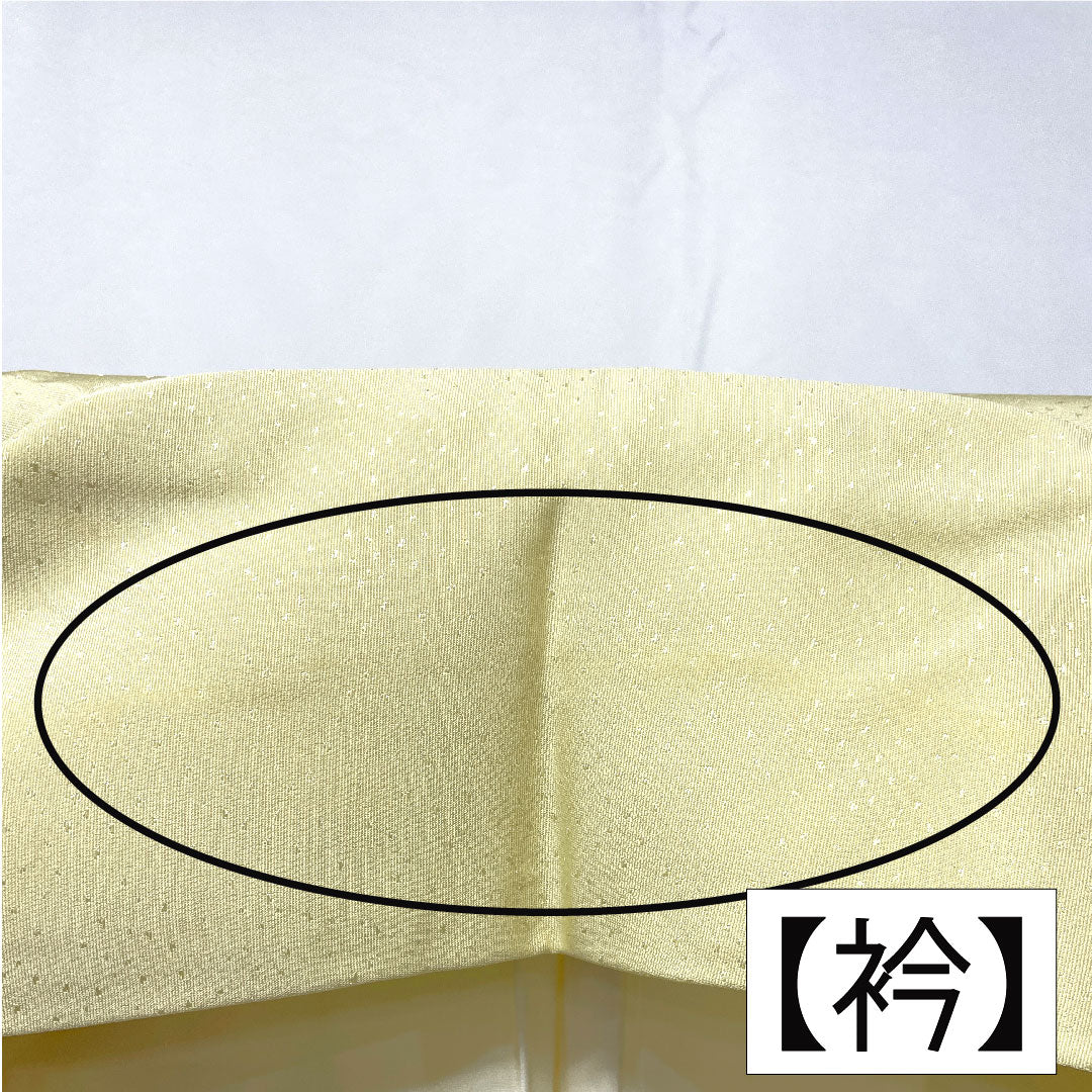 訪問着 正絹 袷 身丈156.5cm 裄丈63cm 淡黄色(たんこうしょく) 京友禅 草花模様 Aランク 黄系 1112005393323