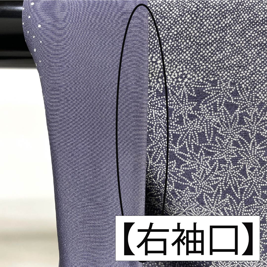 訪問着 正絹 Aランク 袷 身丈155cm 裄丈64.5cm 蒲萄鼠色(ぶどうねずいろ) 江戸小紋 型染 パールトーン加工 吉祥文様 紫系 1112006183320