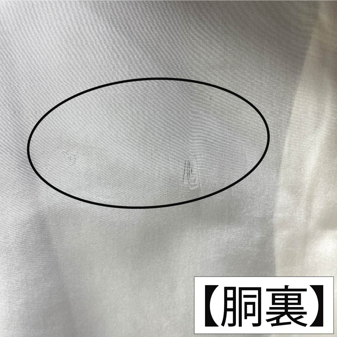 色無地 正絹 Aランク 身丈171cm 裄丈67cm 桔梗納戸色(ききょうなんどいろ) 扇面 一つ紋 九枚笹 袷 紫系 1114002933620