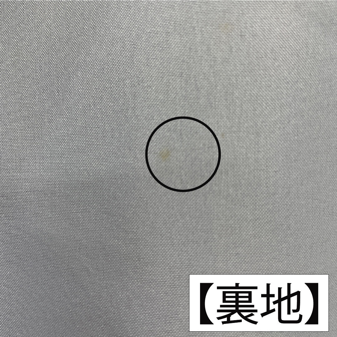 小紋 ポリエステル 身丈162cm 裄丈65.5cm 袷 紫土色(しどいろ) 洗える着物 梅 しつけ糸付き Aランク 紫系 1115004853420