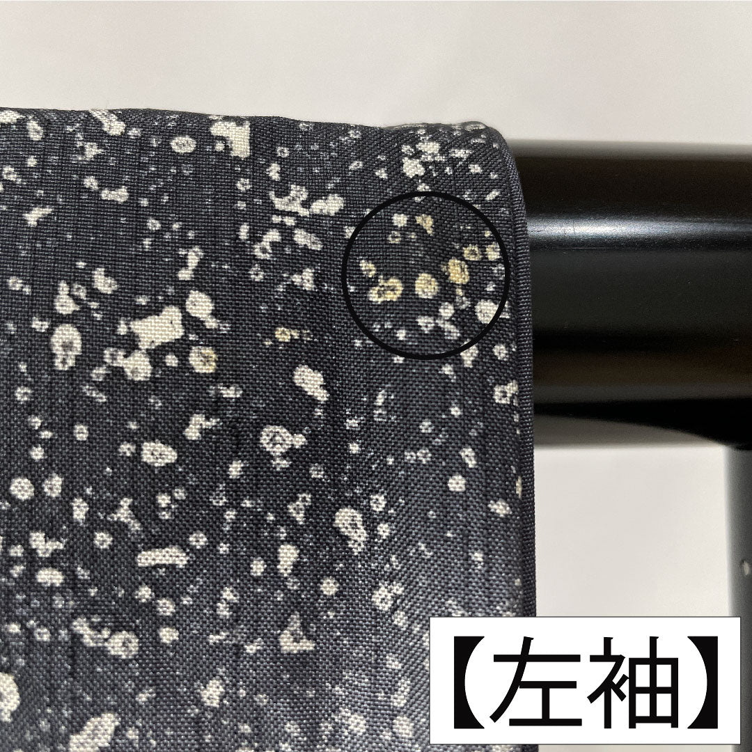 訪問着 正絹 袷 身丈166.5cm 裄丈64cm タタキ染 辻ヶ花 作家物 Aランク 黒系 1112005993510
