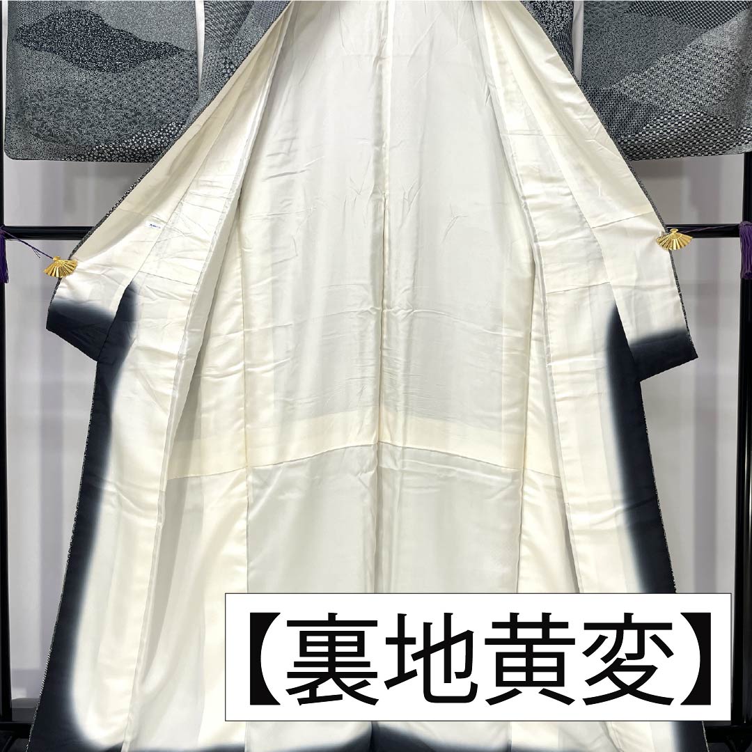 小紋 正絹 Sランク 身丈164.5cm 裄丈66.5cm 袷 金田染工 二代目金田昇 江戸小紋 割付文様 型染 モノトーン 1115007202427