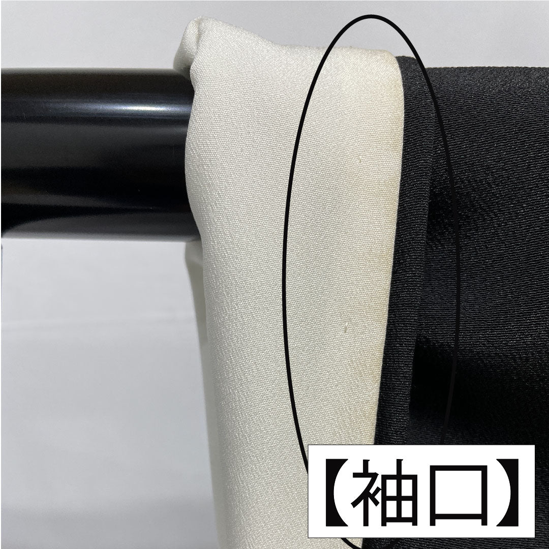 Black formal kimono, pure silk, length 169cm, sleeve length 67.5cm, lined, Kyoto Yuzen, auspicious pattern, five crests, five-three paulownia, A rank, black, 1111001473510