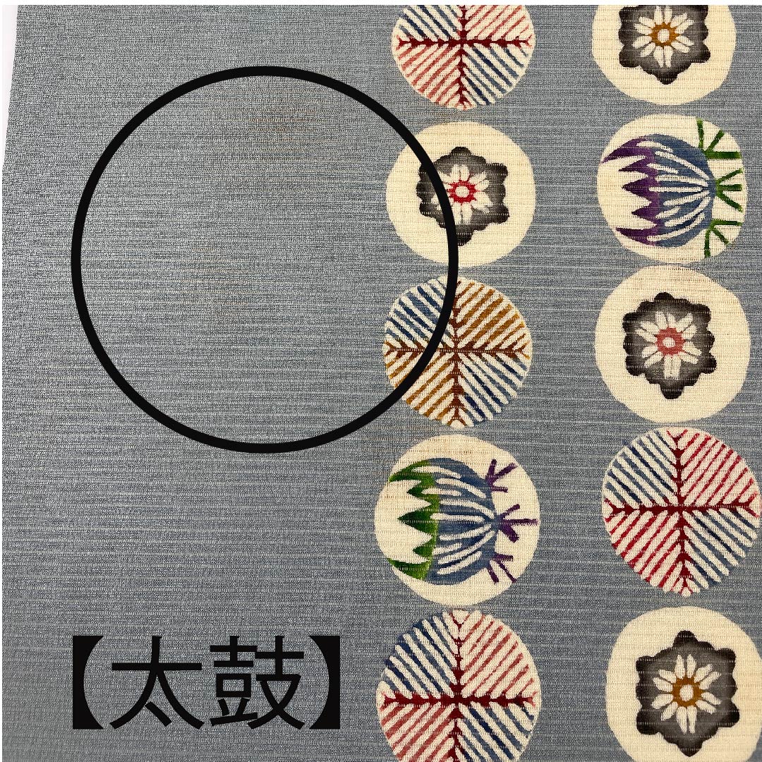 Nagoya obi, agarwood brown, summer obi, silk, floral pattern, dyed obi, obi length 378.5cm, pure silk, B rank, six-pass, casual, blue, 1124004294317, Nagoya style