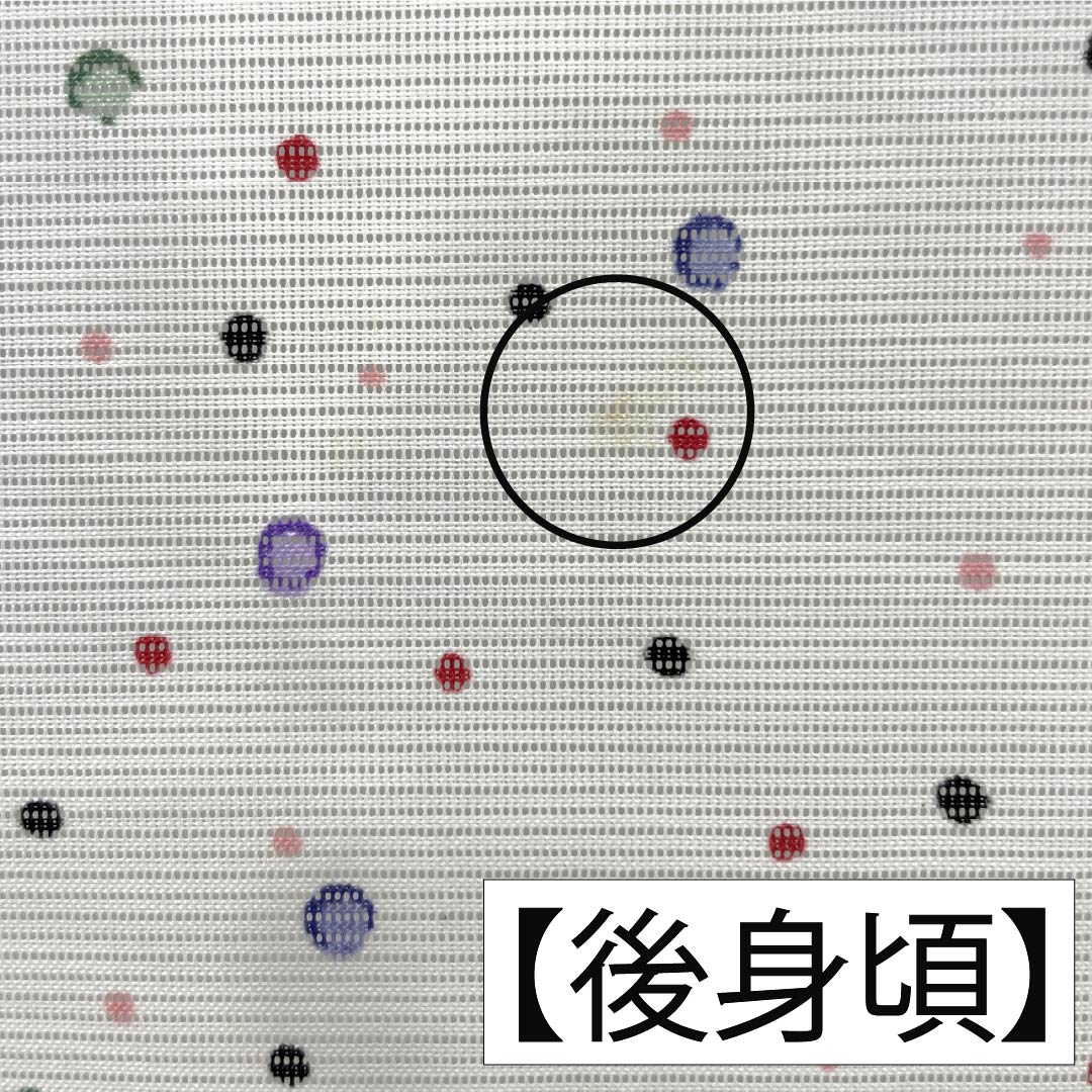 夏物 ポリエステル 小紋 身丈168cm 裄丈66cm ドット柄 洗える着物 絽 Aランク 白系 1132002263511