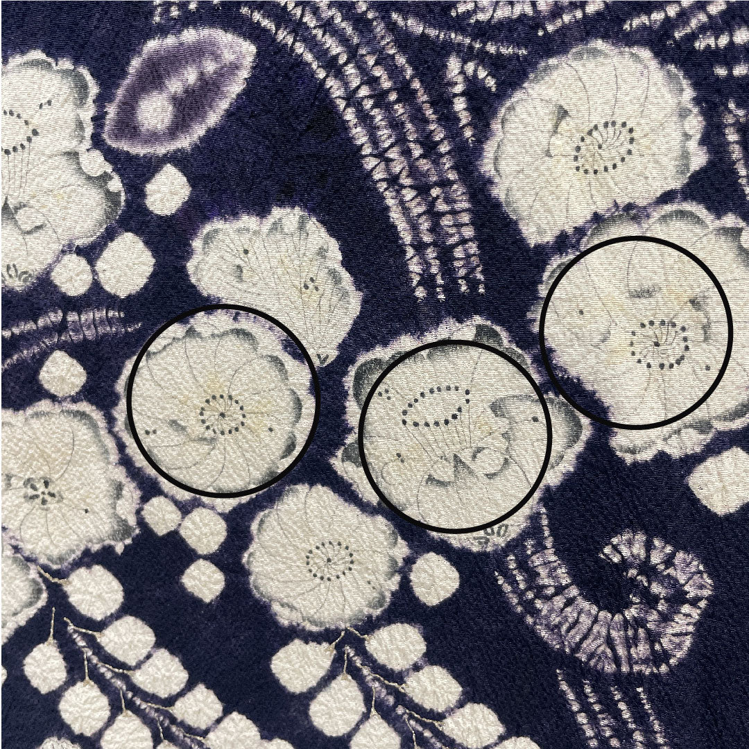 訪問着 正絹 袷 身丈158cm 裄丈67cm 青褐色(あおかちいろ) 辻ヶ花 部分絞り Aランク 紺系 1112005163318