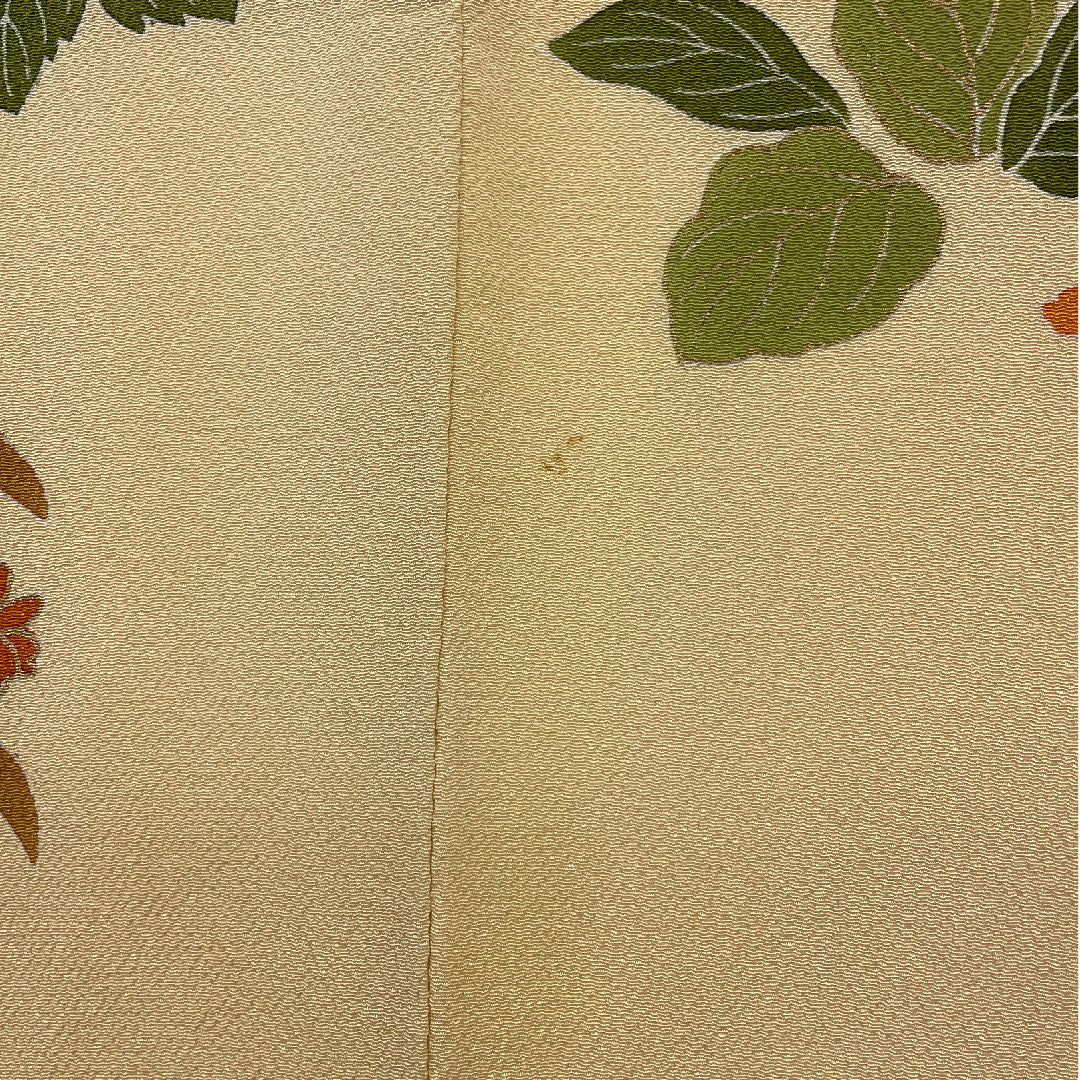 訪問着 袷 身丈162cm 裄丈64cm 花柄 正絹 Aランク クリーム系 1112000353415