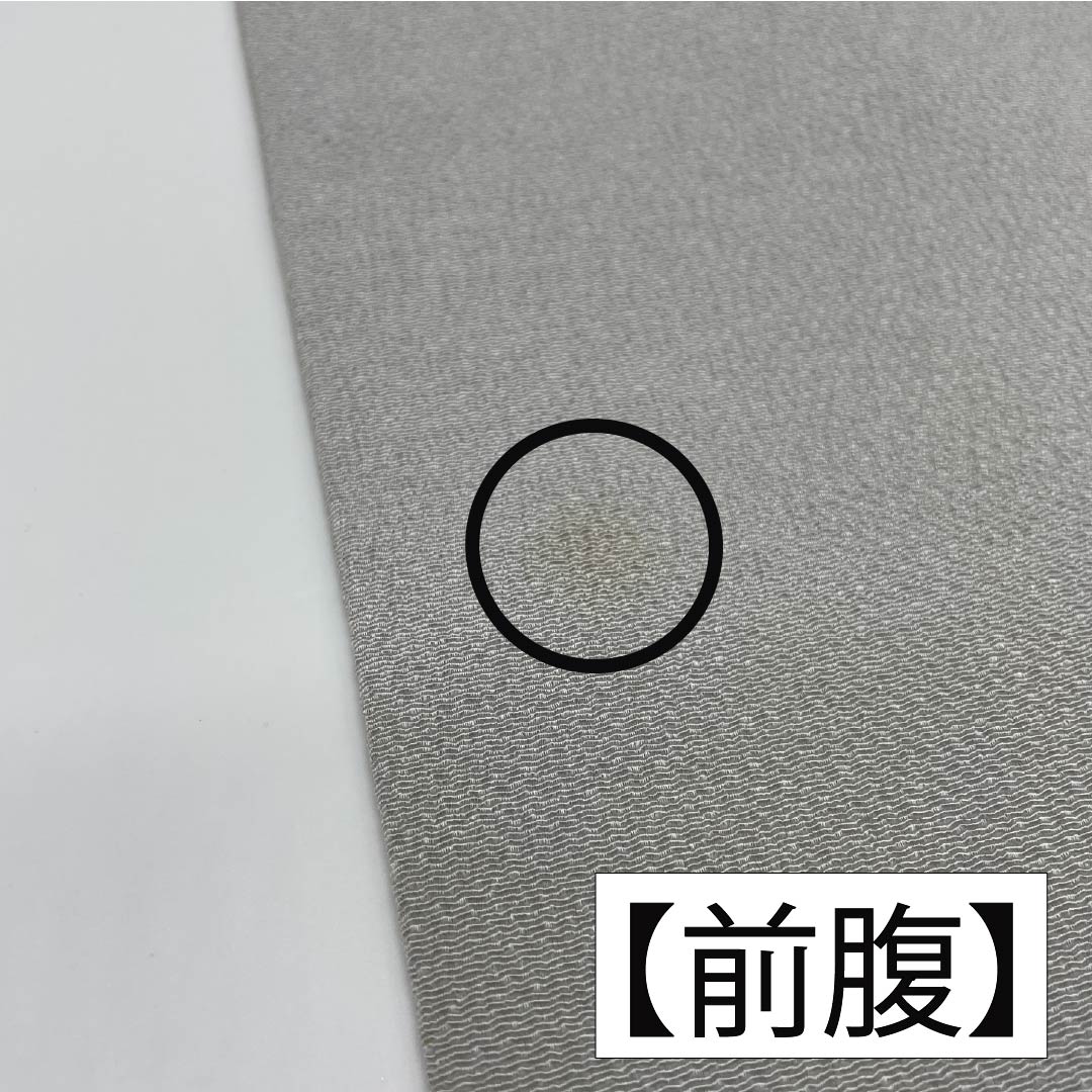 名古屋帯 薄鼠色(うすねずいろ) ちりめん地 丸に花模様 染め帯 帯丈358cm 正絹 Aランク ポイント柄 セミフォーマル グレー系 1124007163322 名古屋仕立て