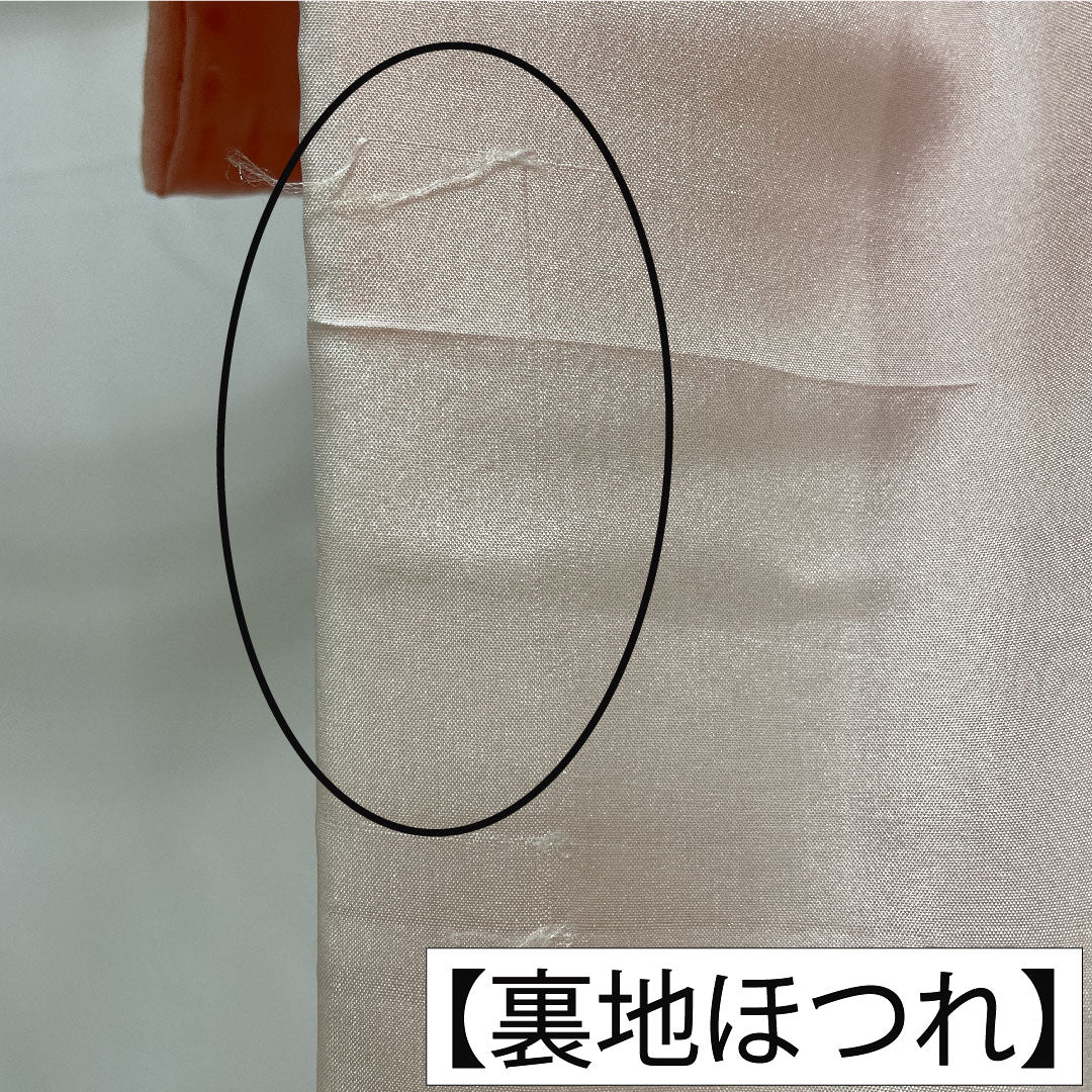 色無地 正絹 身丈160cm 裄丈64cm 紗綾形 袷 Aランク ピンク系 1114001963413