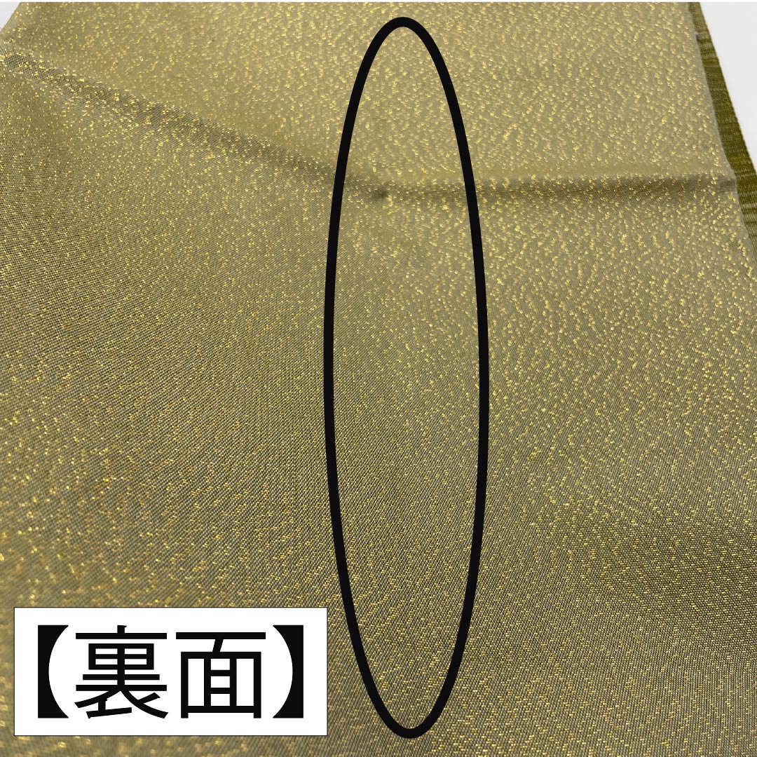 袋帯 正絹 裏柳色(うらやなぎいろ) 綴れ織 丸紋 帯丈442cm Sランク ポイント柄 セミフォーマル 緑系 1123014912319