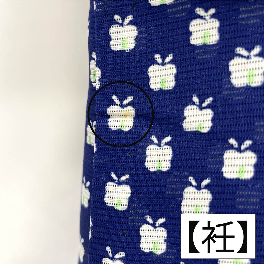 夏物 ポリエステル 訪問着 身丈161cm 裄丈65cm 抽象模様 洗える着物 絽 Aランク 紺系 1132002253418