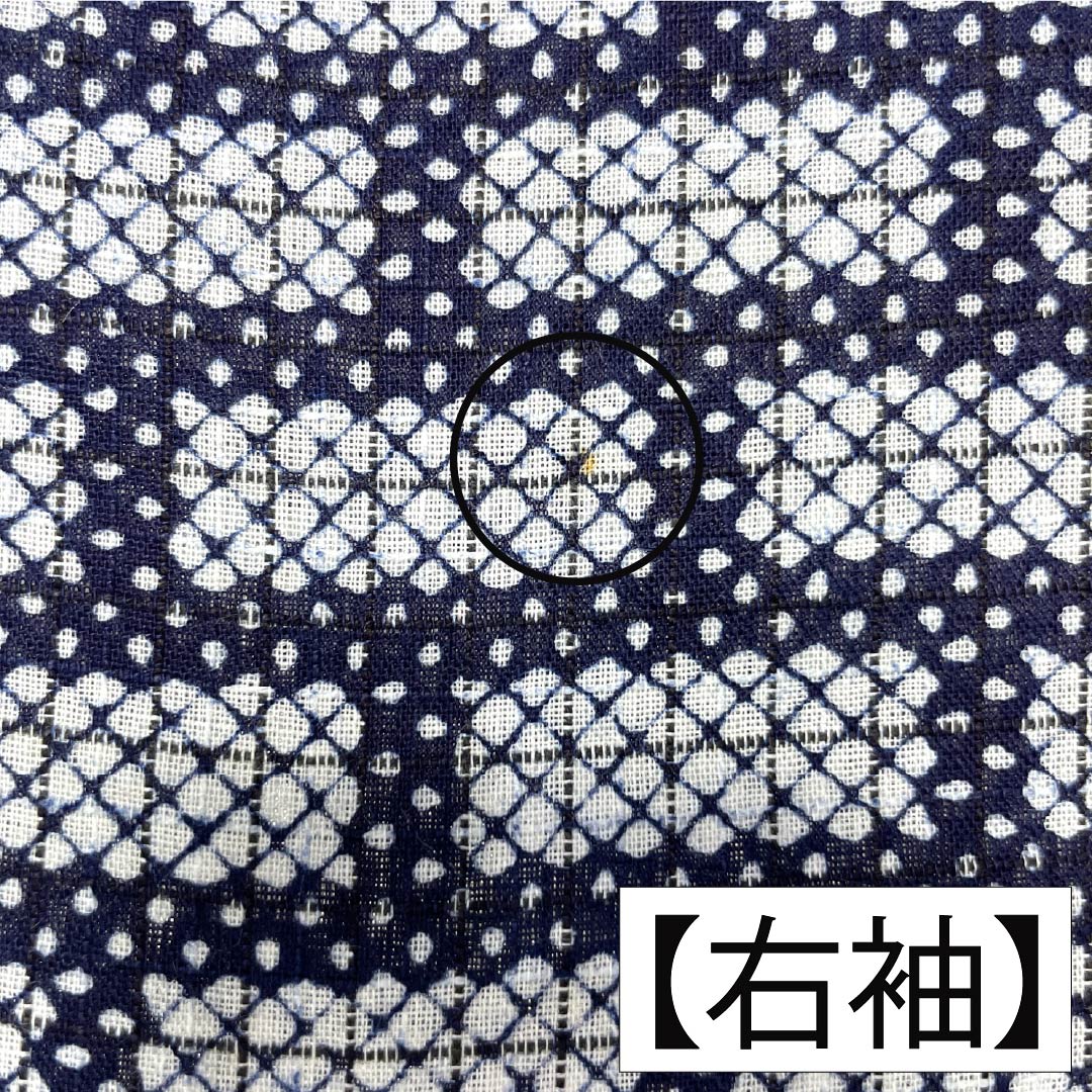 メンズ浴衣 木綿 Aランク 身丈144cm 裄丈68cm 白銅色(はくどういろ) 幾何学模様 居敷当て付き 単衣 グレー系 1138000993422