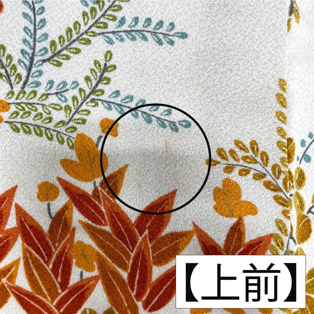 小紋 正絹 Bランク 身丈153.5cm 裄丈62cm 袷 草花模様 白系 1115006434211