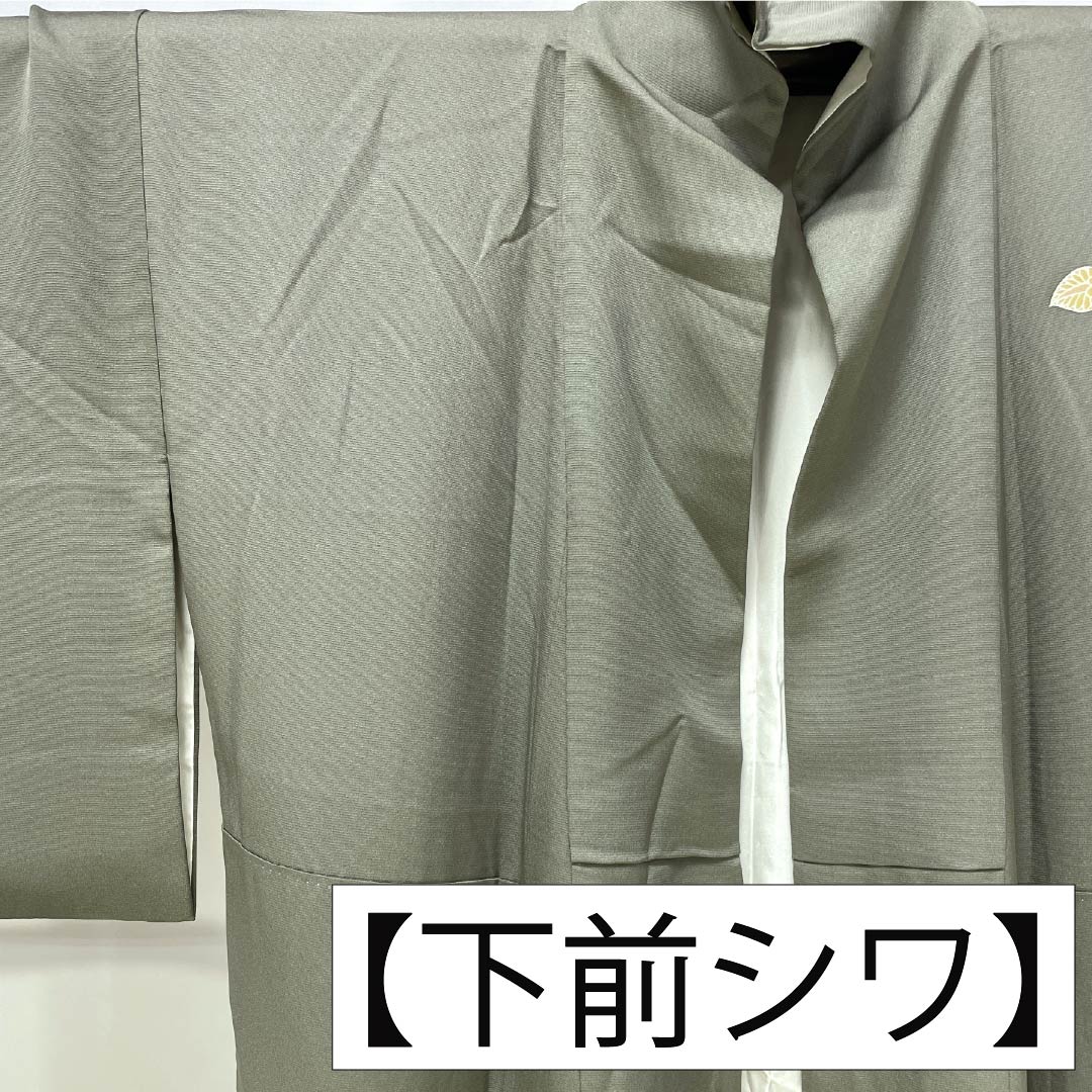 訪問着 正絹 Sランク 袷 身丈155cm 裄丈62.5cm 利休鼠色(りきゅうねずみいろ) 京友禅 付下げ 葵 小槌 スーパー鈴ガード 緑系 1112007212319