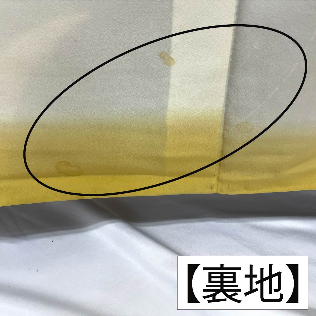 小紋 正絹 Aランク 身丈163.5cm 裄丈64.5cm 袷 金茶色(きんちゃいろ) 京紅型 短冊 紬地 橙系 1115006363426