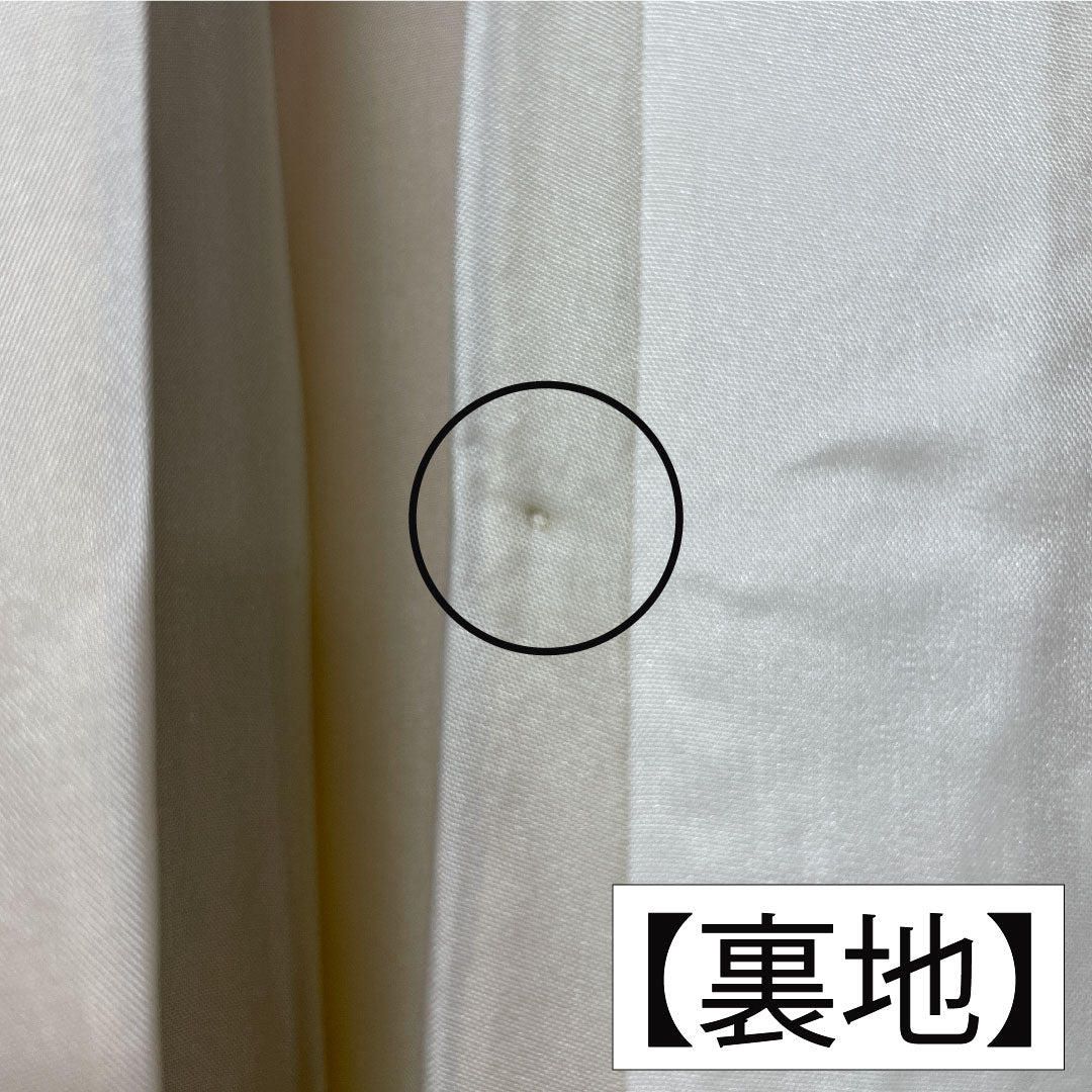 色無地 正絹 身丈156cm 裄丈63cm 一つ紋 丸に四ツ目菱 袷 Sランク 黄系 1114001922323