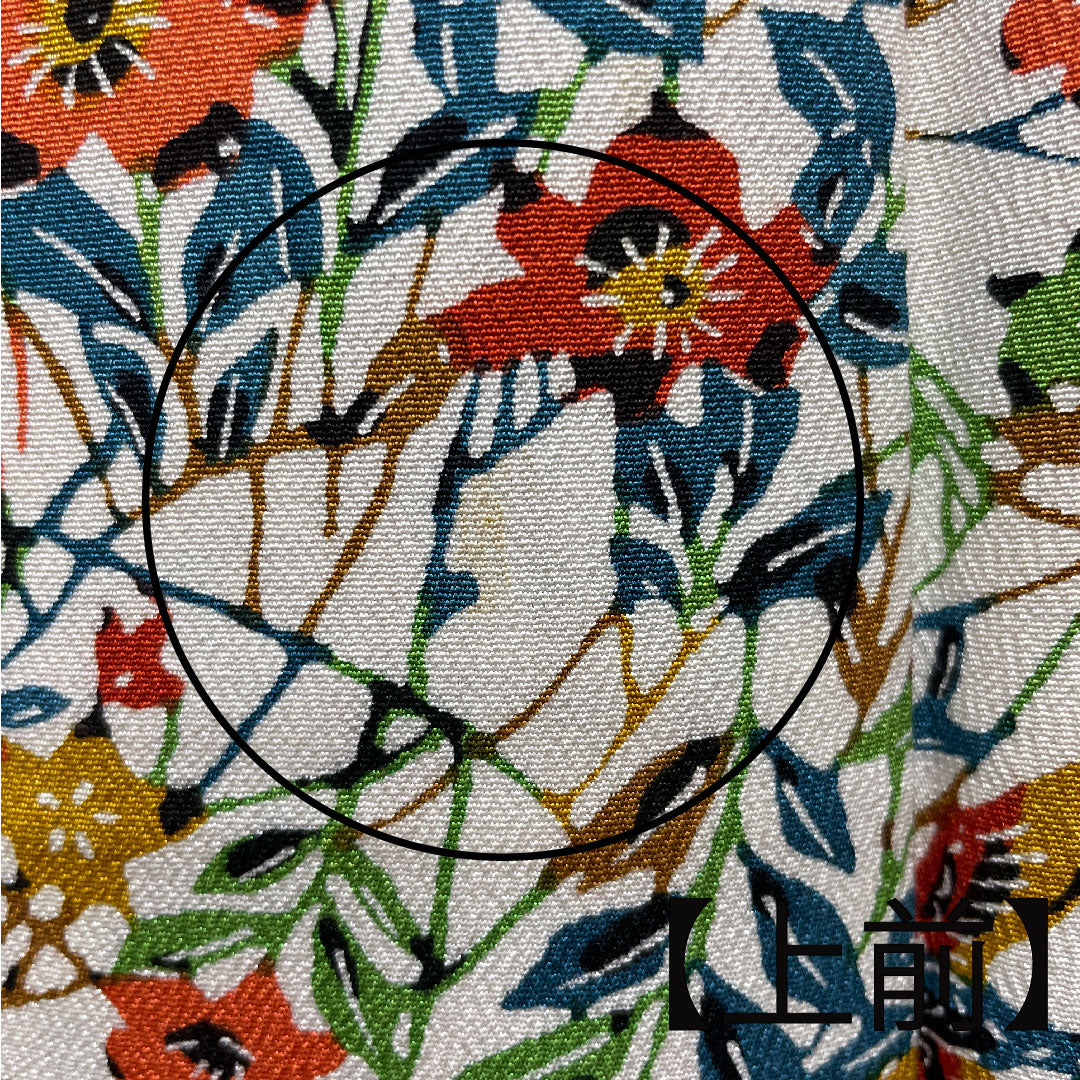 小紋 身丈156cm 裄丈60cm 袷 胡粉色 草花模様 正絹 Aランク 白系 1115003073311