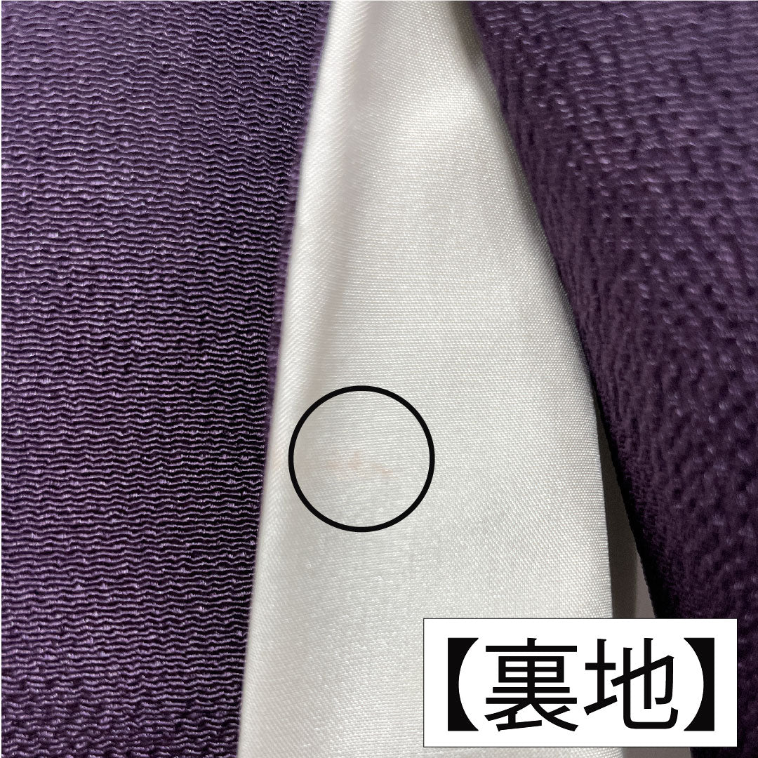 Homongi, pure silk, lined, length 154cm, sleeve length 62.5cm, eggplant navy blue, Kyoto Yuzen crepe, auspicious motif, A rank, purple, 1112005463220