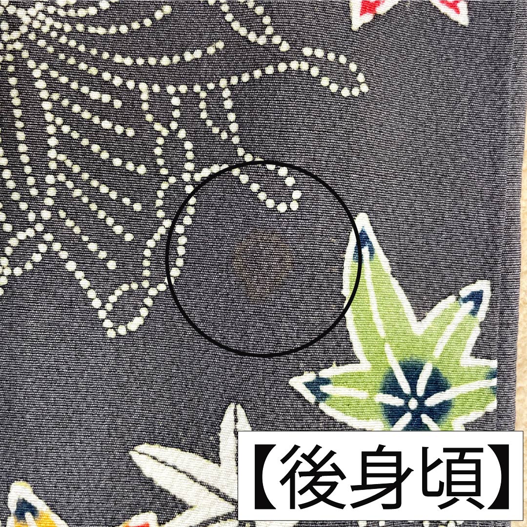 小紋 正絹 Sランク 身丈154cm 裄丈64cm 袷 薄黒色(うすぐろいろ) 京紅型 半衿付き 蝶 花 グレー系 1115007742222