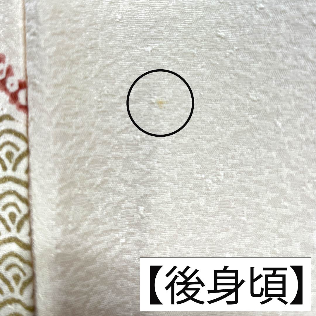 小紋 正絹 身丈158cm 裄丈63.5cm 袷 乳白色(にゅうはくしょく) 割付け 古典柄 Aランク 白系 1115005233311