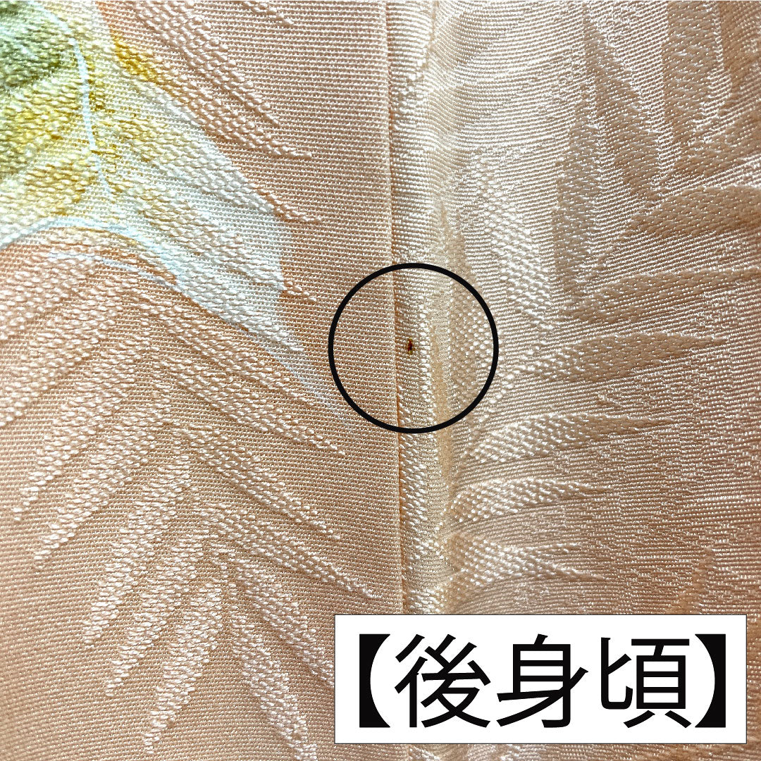 小紋 正絹 身丈157.5cm 裄丈62.5cm 袷 濡れ描き友禅 抽象花 しつけ糸付き Aランク ピンク系 1115004873313