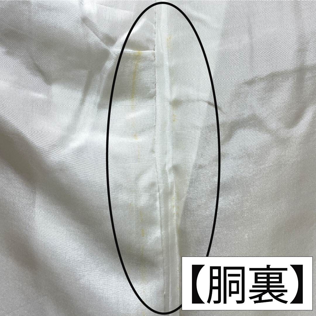色無地 正絹 Bランク 身丈164.5cm 裄丈65.5cm 支子色(くちなしいろ) 紋意匠 草花模様 一つ紋 袷 黄系 1114003104423