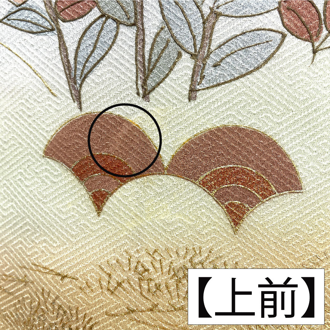 訪問着 正絹 袷 身丈161.5cm 裄丈65.5cm 薄紅梅色(うすこうばいいろ) 京友禅 吉祥文様 Bランク ピンク系 1112006004413