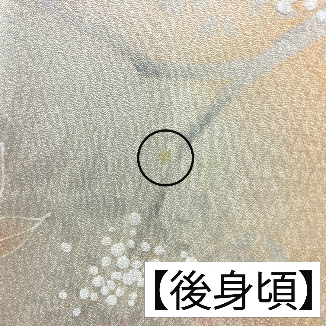 小紋 正絹 身丈154.5cm 裄丈63.5cm 袷 朱華色(はねずいろ) 総花 Bランク 橙系 1115004994226