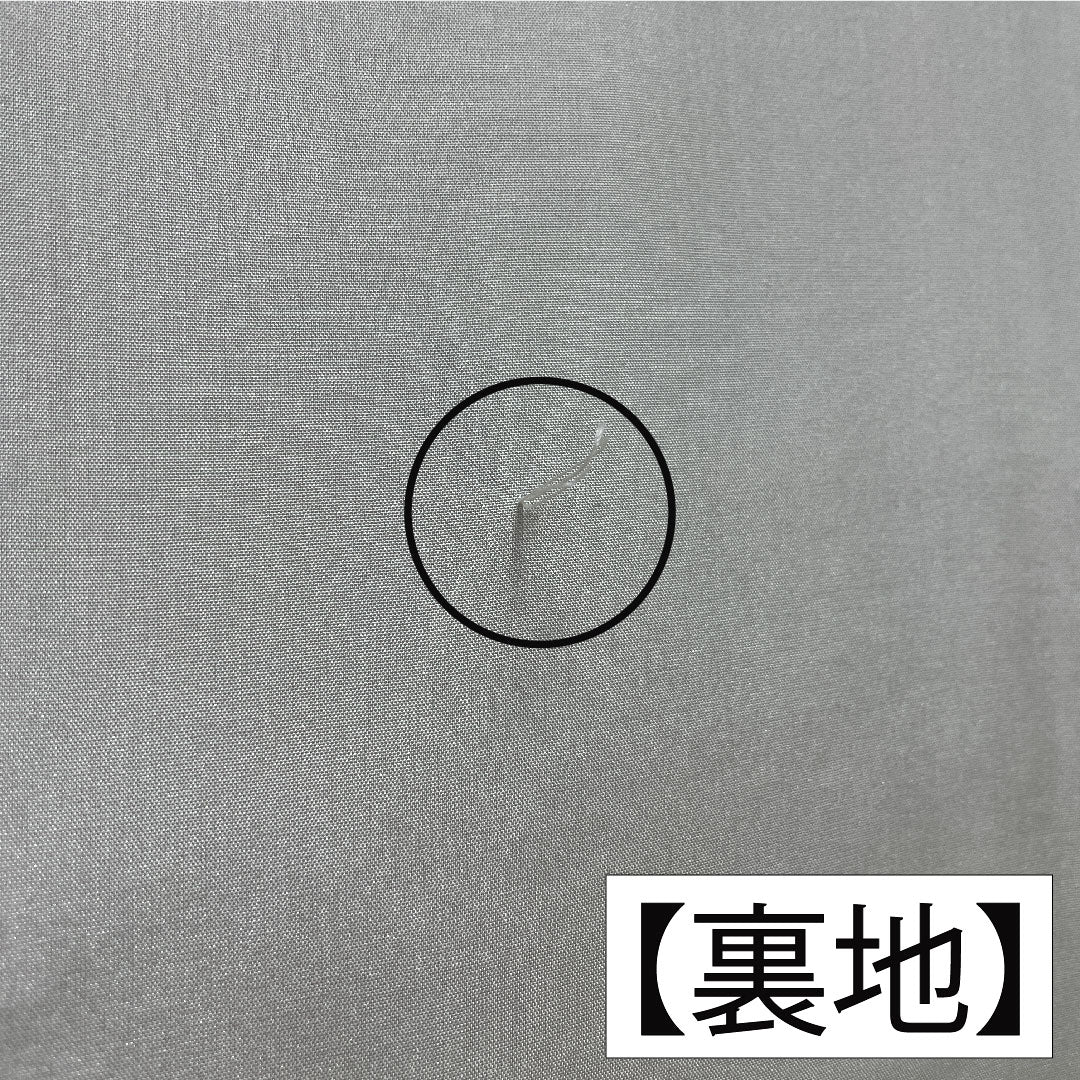 色無地 正絹 身丈164cm 裄丈68cm 葵色(あおいいろ) 紬地 一つ紋 丸に三ツ星 袷 Aランク 紫系 1114001933420