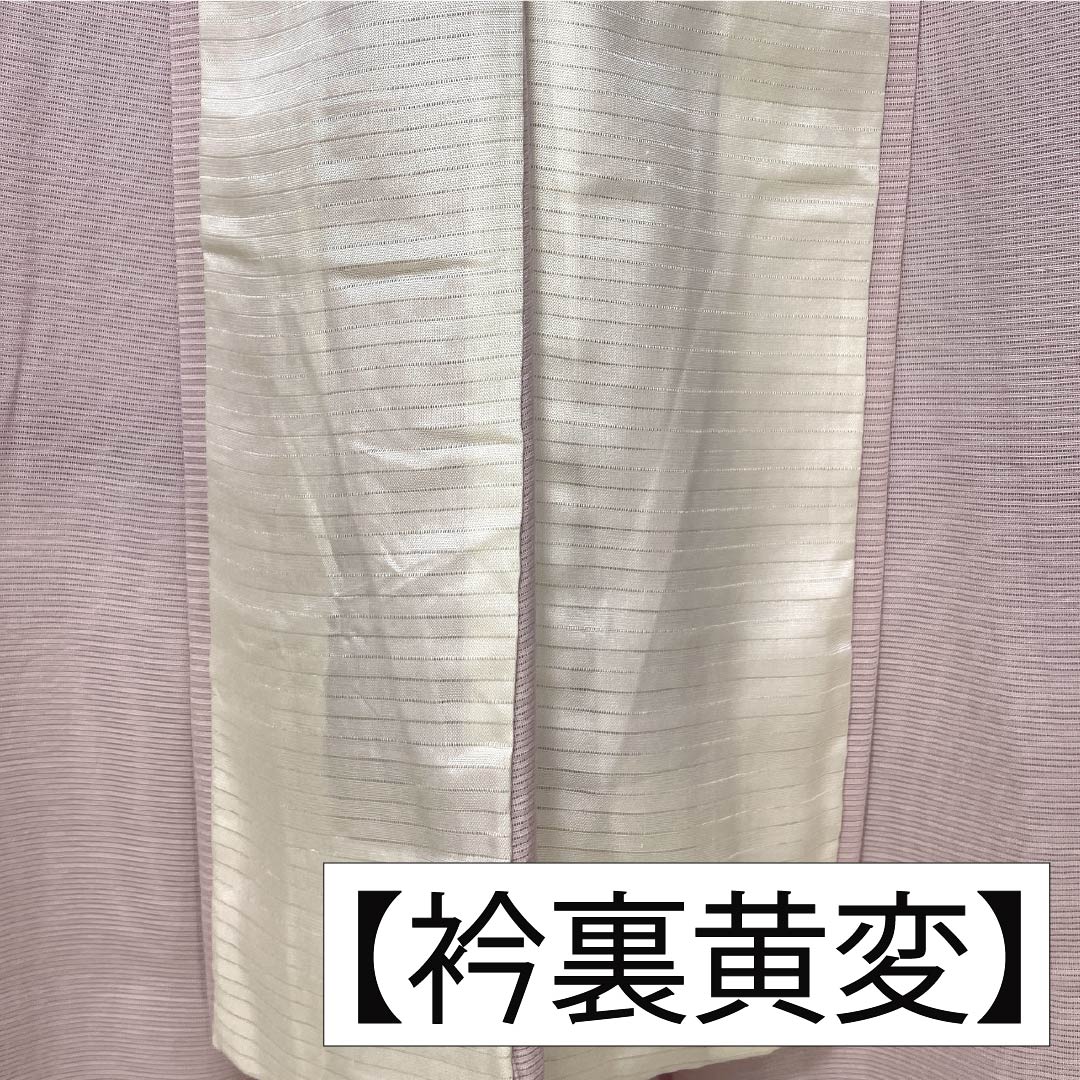 夏物 正絹 訪問着 身丈153cm 裄丈61.5cm 桜色(さくらいろ) 京友禅 一つ紋 丸に橘 絽 Bランク ピンク系 1132002194213