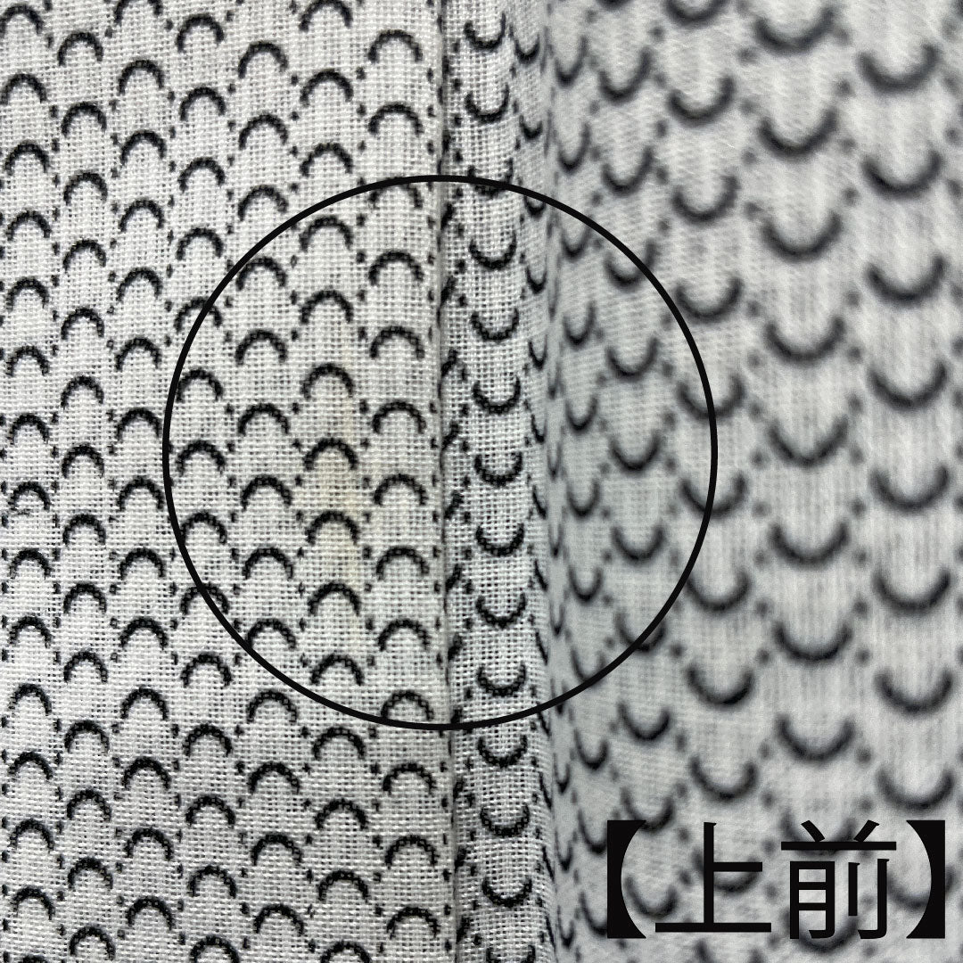 夏物 ポリエステル 小紋 身丈166cm 裄丈66cm 幾何学模様 洗える着物 紗 Aランク 白系 1132000763511