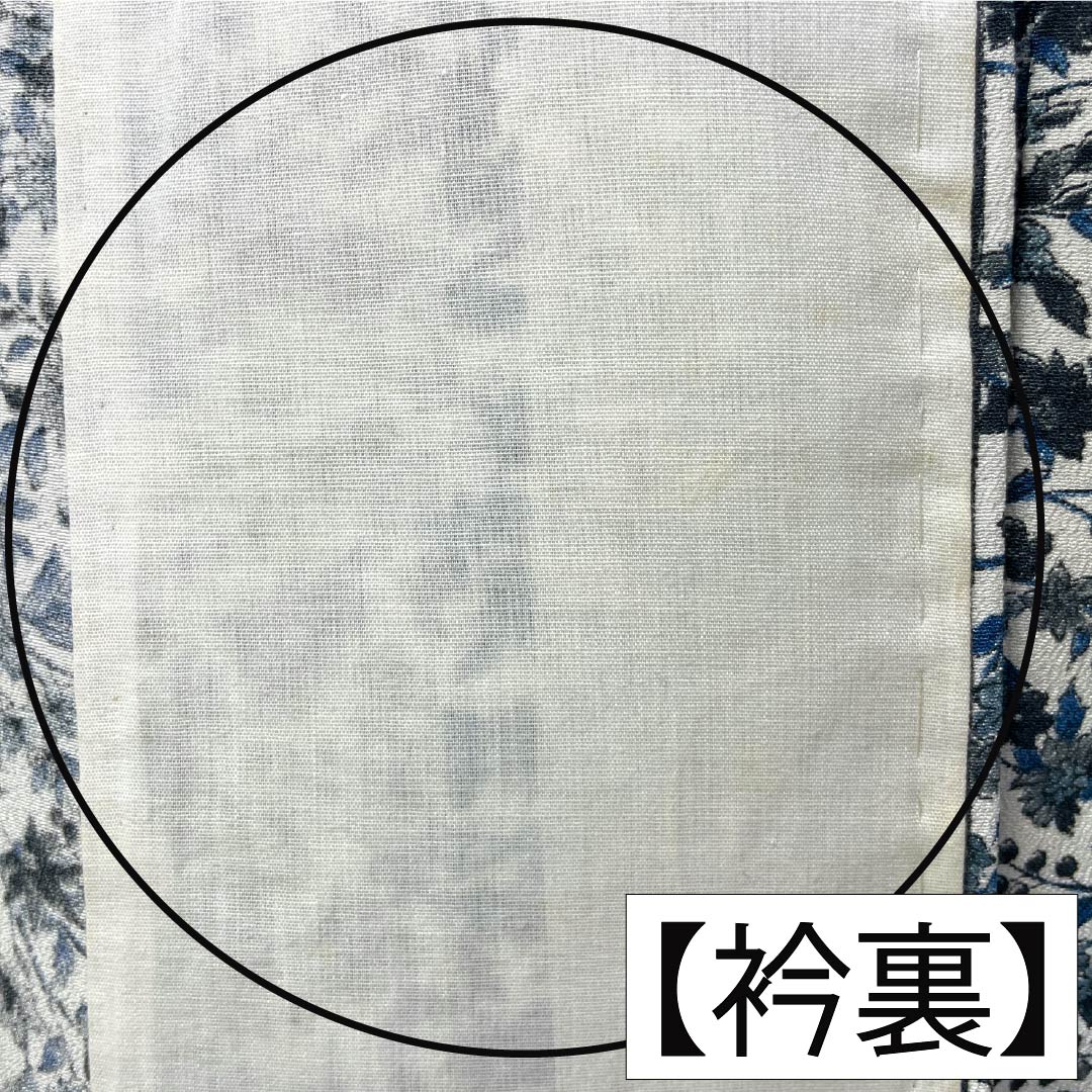 小紋 ポリエステル Aランク 身丈152.5cm 裄丈64cm 単衣 型染 更紗 洗える着物 白系 1115008033211