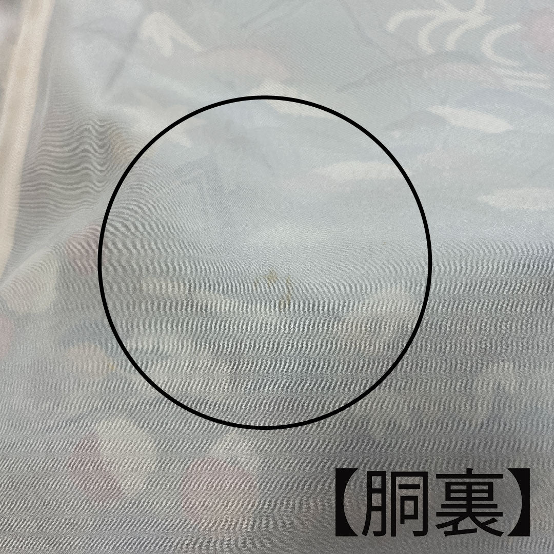 訪問着 袷 身丈155.5cm 裄丈62cm 沈香茶色 型染 茶屋辻 草花模様 正絹 Aランク グレー系 1112001783322