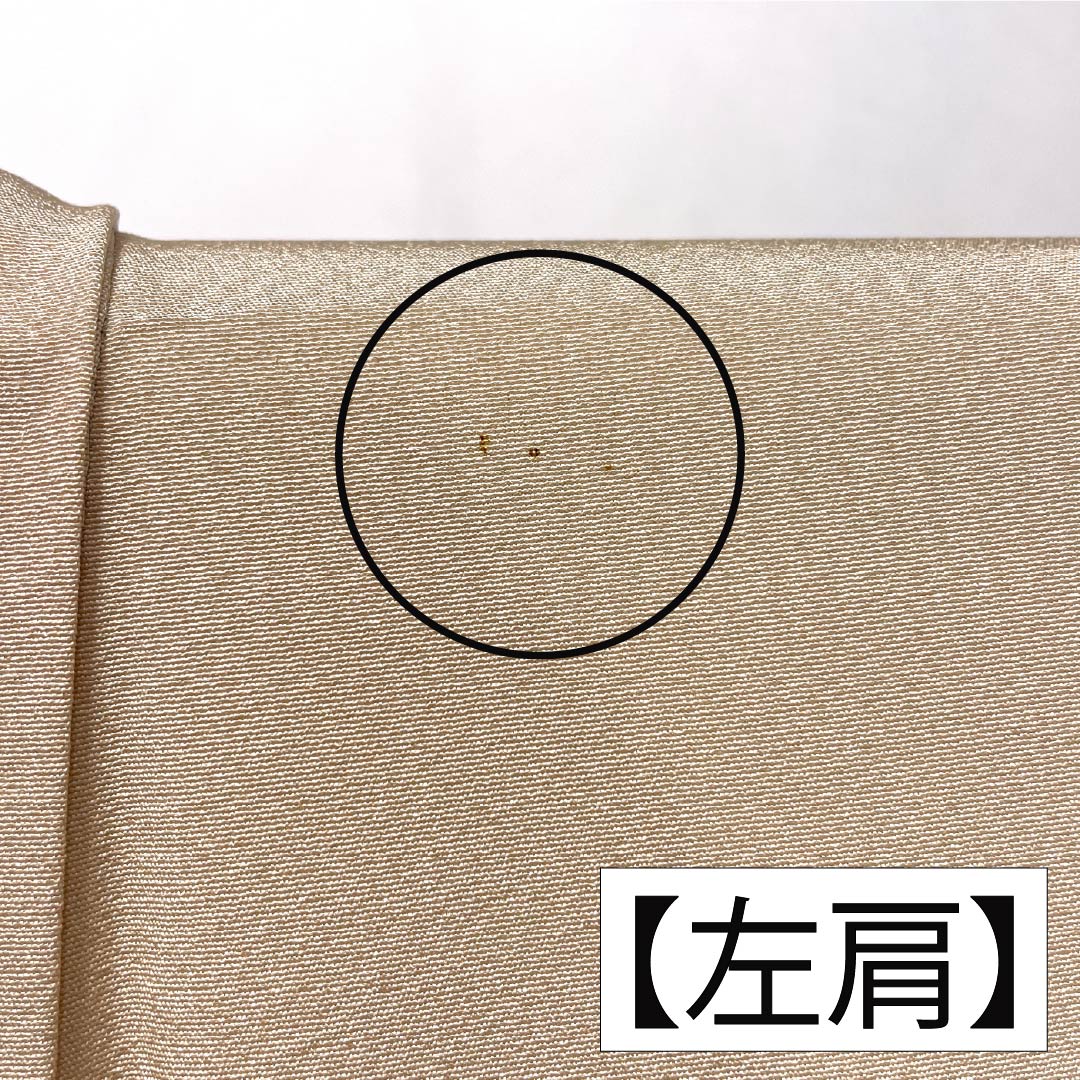 訪問着 正絹 Aランク 袷 身丈161cm 裄丈66cm 薄肉色(うすにくいろ) 一つ紋 陰上り藤 縫い取り 風景画 付下げ 橙系 1112007143426