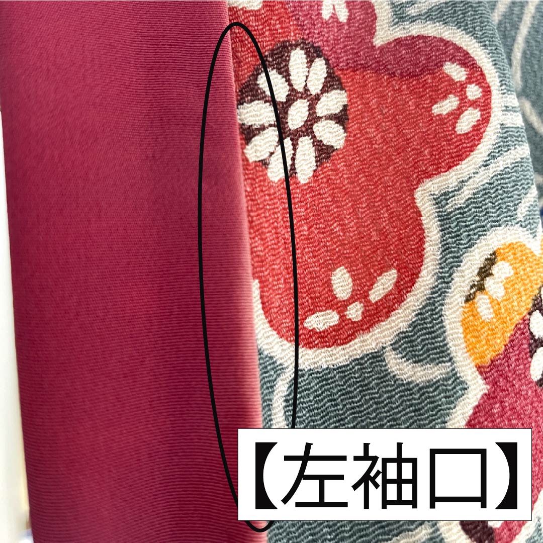 Komon (small pattern) kimono, pure silk, length 169.5cm, sleeve length 68.5cm, lined, Yamaaizuriiro (mountain indigo) color, Kyoto Bingata crepe fabric, flowing water and floral pattern, A rank, blue, 1115006163517