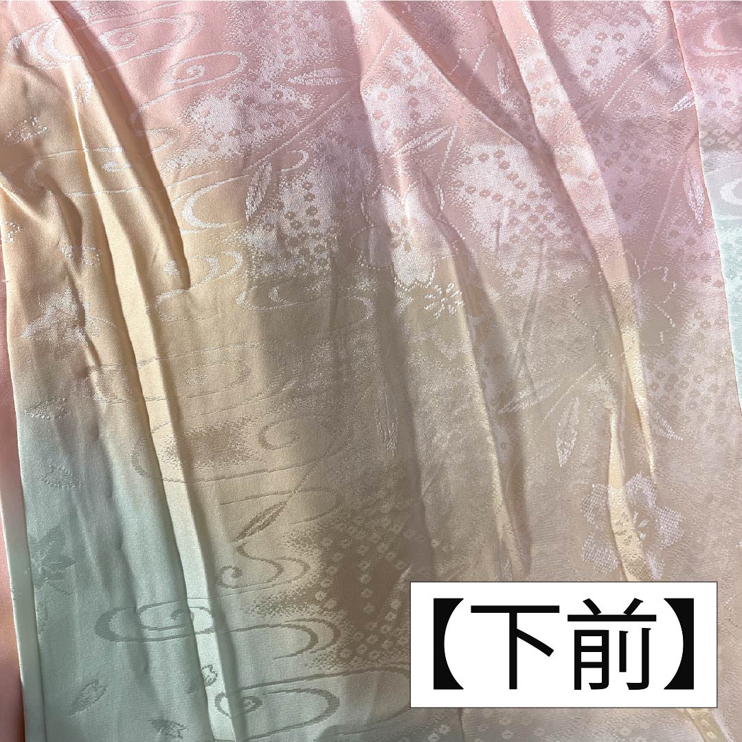 長襦袢 正絹 Aランク 身丈128.5cm 裄丈64cm 単衣 ボカシ染 吉祥文様 グラデーション系 1129000743399