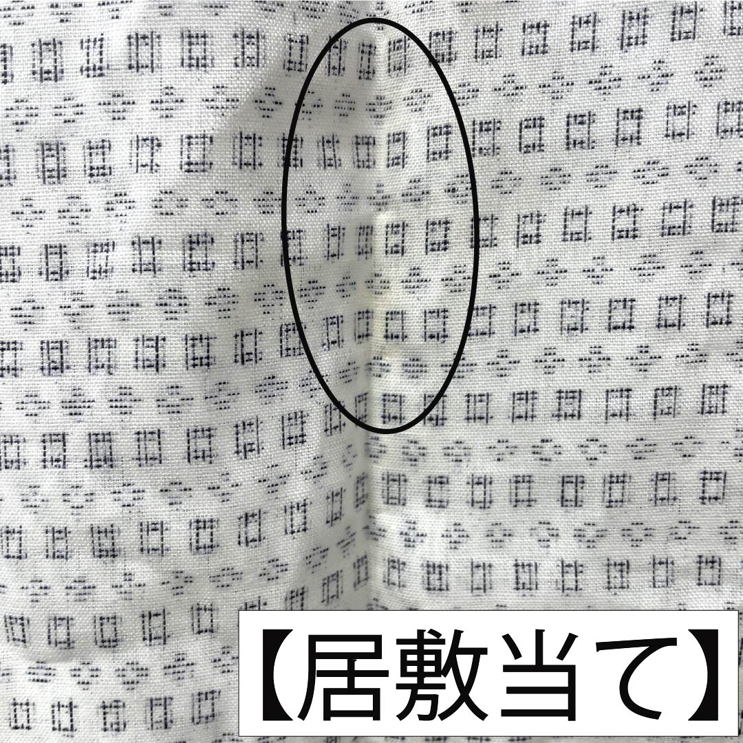 夏物 綿麻 男物 Bランク 身丈149cm 裄丈69cm 絣柄 紗 白系 1132006464411