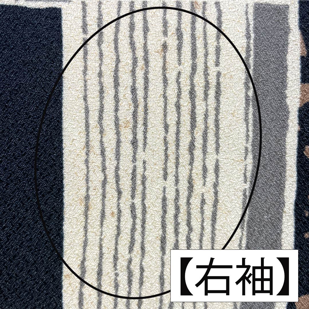 小紋 ポリエステル Bランク 身丈165.5cm 裄丈65.5cm 袷 ドット 市松 洗える着物 黒系 1115006754510