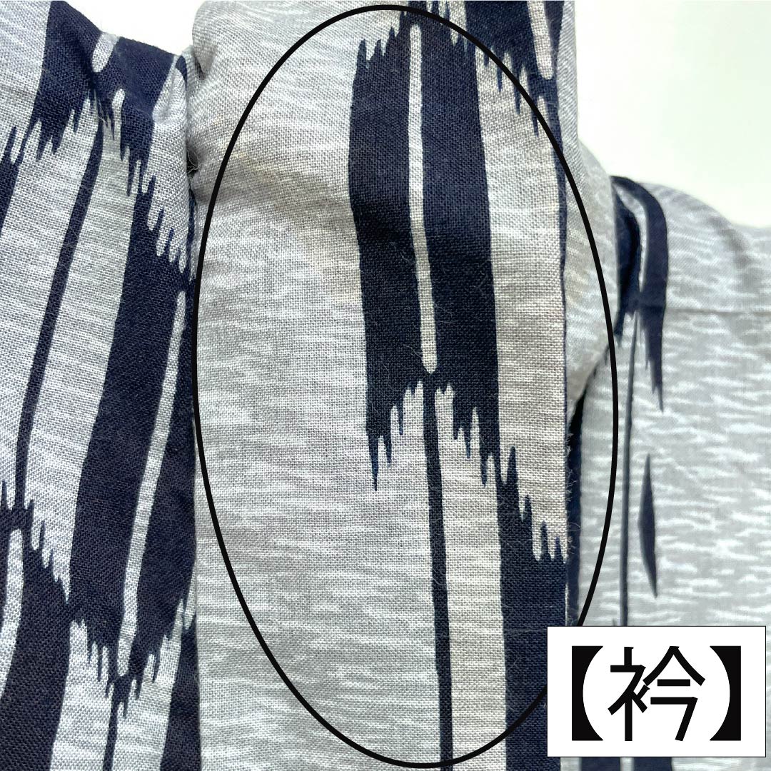 メンズ浴衣 木綿 Aランク 身丈147cm 裄丈73cm 水銀色(すいぎんいろ) 矢絣 単衣 グレー系 1138001013422