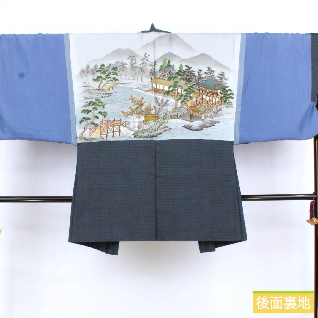男物 正絹 Sランク 身丈144.5cm 裄丈71cm 錫紵色(しゃくじょいろ) 紬地 しつけ糸付き アンサンブル 袷 グレー系 1119001052422