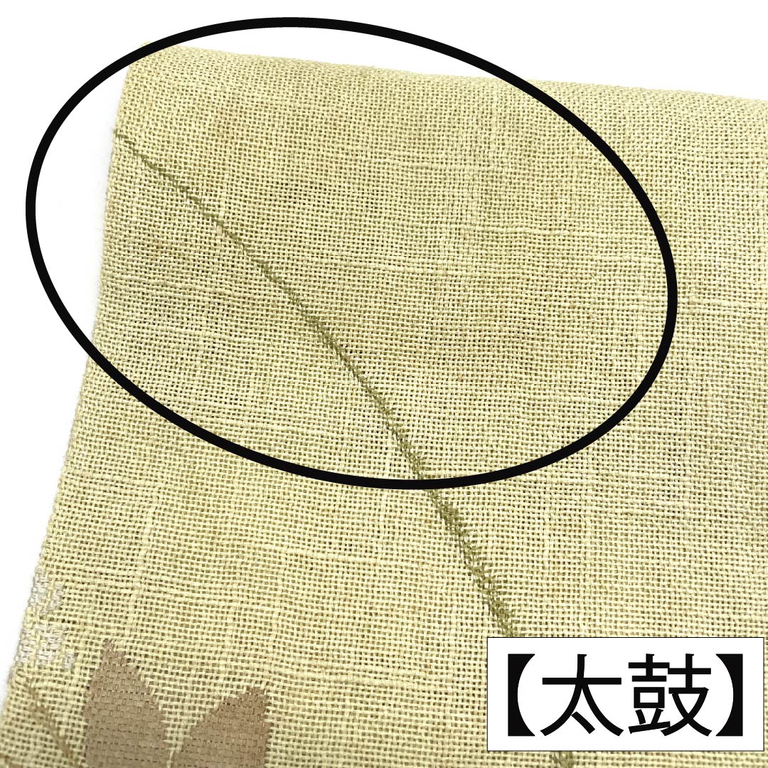 半幅帯 正絹 Bランク 淡黄蘗色(うすきはだいろ) 夏帯 草花模様 帯丈320cm 黄系 1125004304323