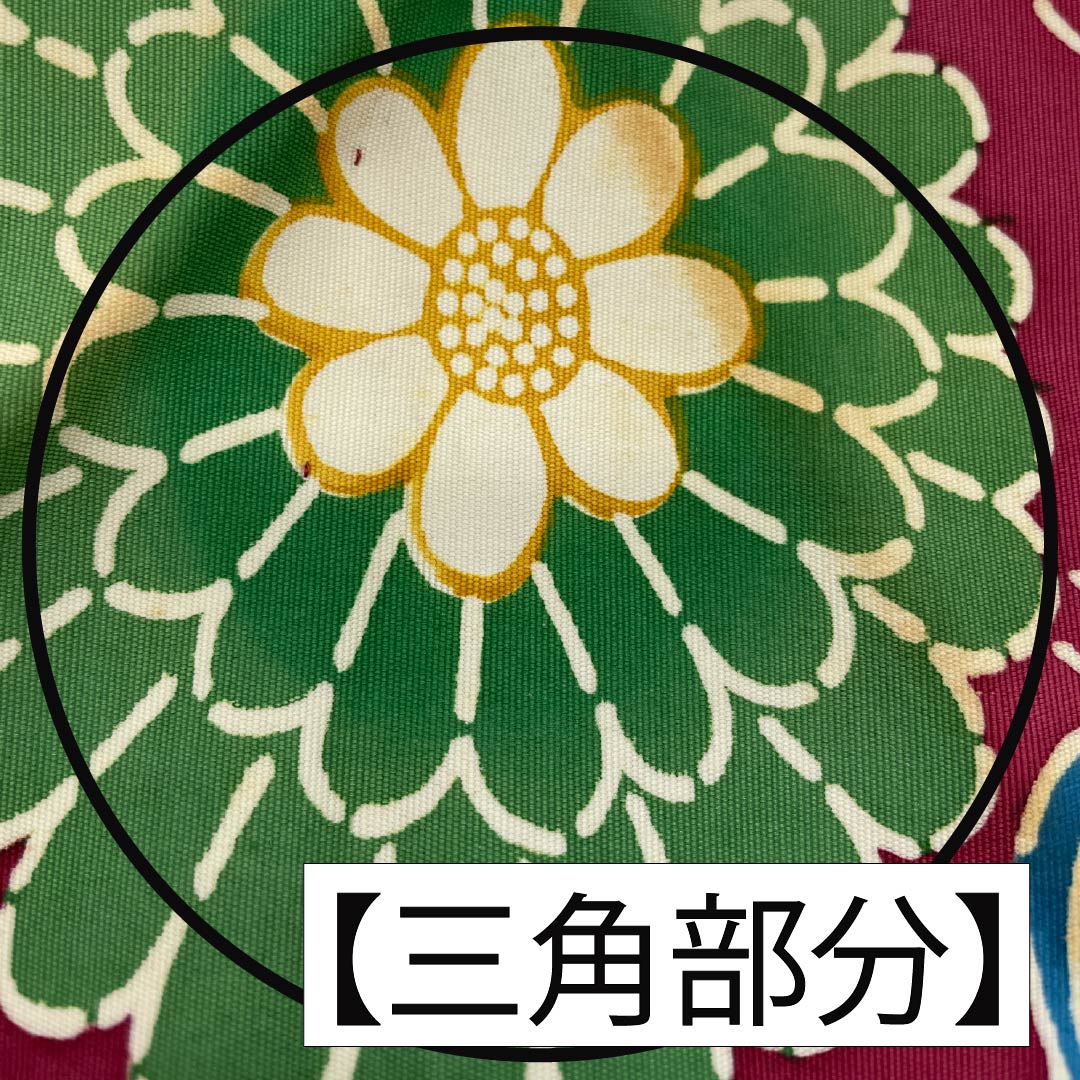 名古屋帯 胭脂紅色(えんじこういろ) 京紅型 花唐草 帯丈345cm 正絹 Bランク 全通 カジュアル 紫系 1124006644320 名古屋仕立て