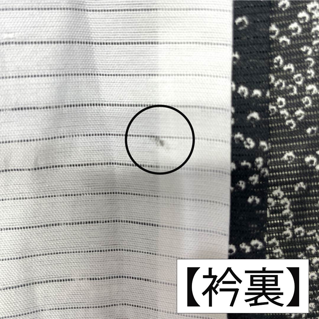 夏物 ポリエステル 小紋 Aランク 身丈161.5cm 裄丈66cm 風景模様 洗える着物 絽 黒系 1132005153410