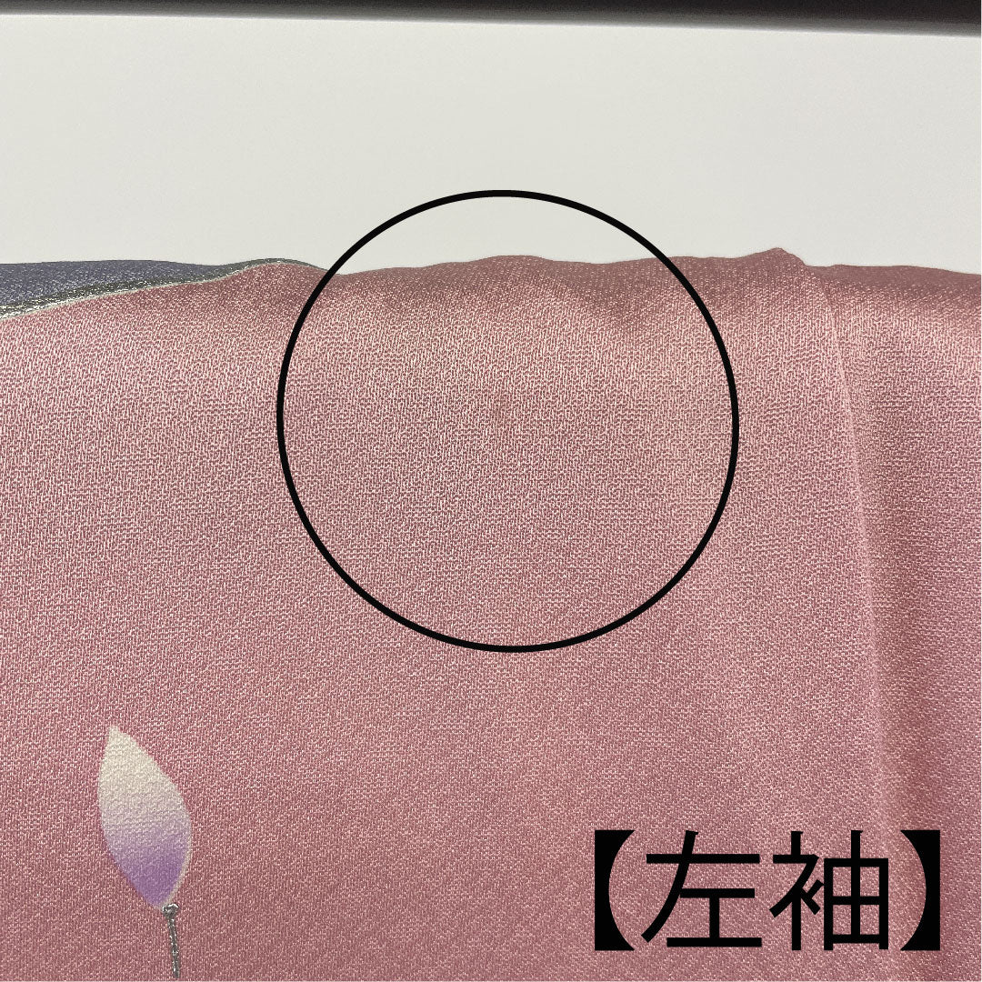 振袖 身丈165.5cm 裄丈64cm 袷 京友禅 花模様 正絹 Aランク ピンク系 1113000563513