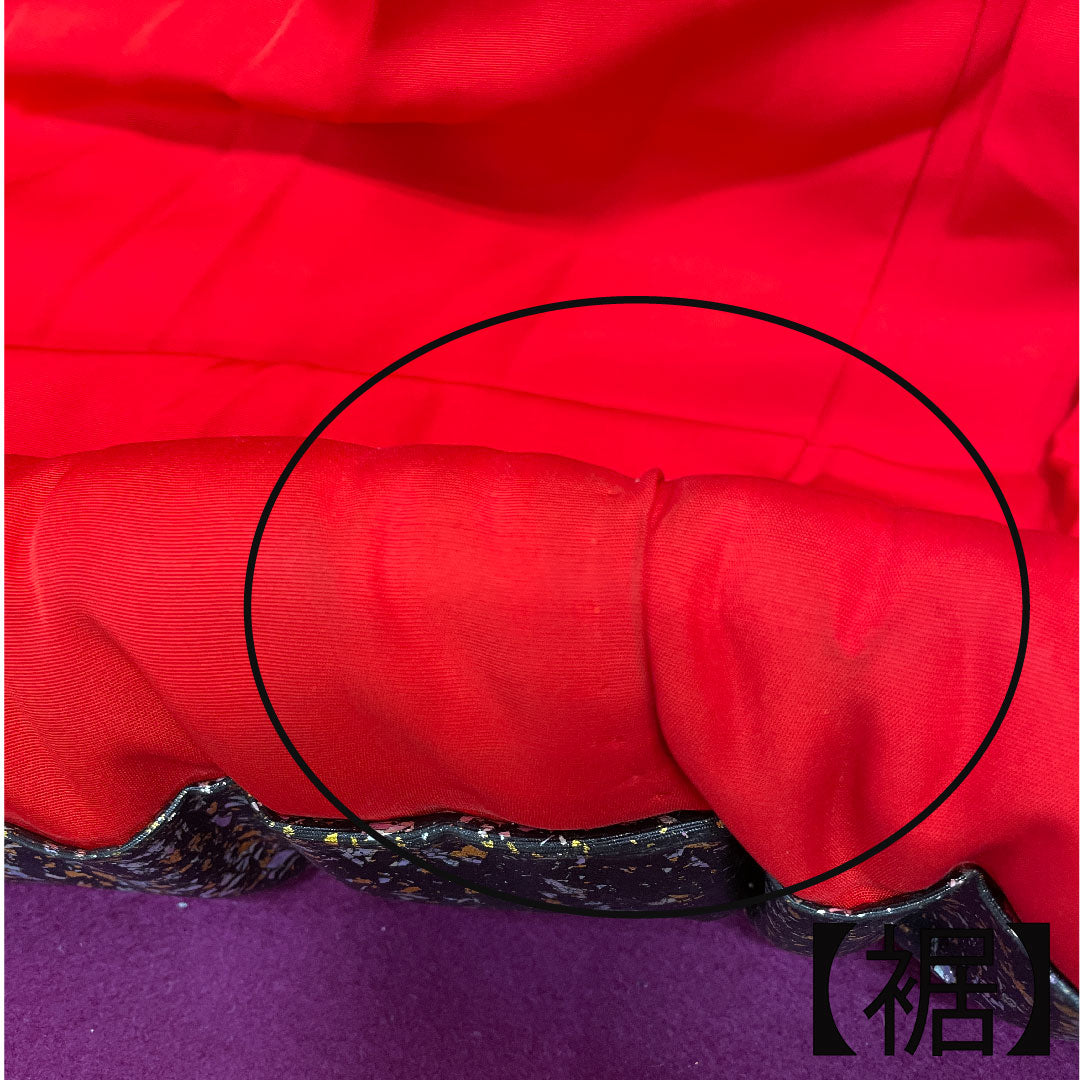 色打掛 身丈194cm 金彩加工 鶴 蝶 草花模様 正絹 Aランク 袷 黒系 1110000403910