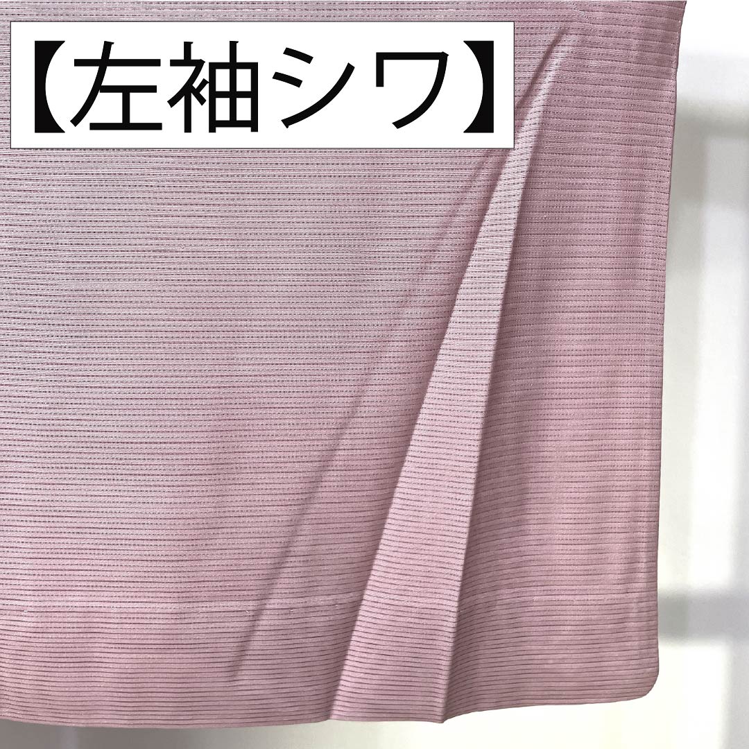 夏物 正絹 色無地 Aランク 身丈160cm 裄丈62cm 淡紅藤色(うすべにふじいろ) 素無地 一つ紋 丸に違い鷹の羽 絽 紫系 1132004923420