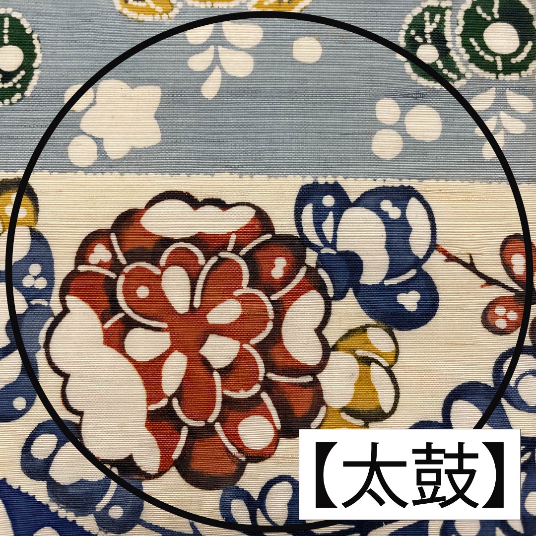 名古屋帯 韓藍色(からあいいろ) 紬地 辻ヶ花 染め帯 帯丈358cm 正絹 Bランク ポイント柄 カジュアル 青系 1124008264317 名古屋仕立て