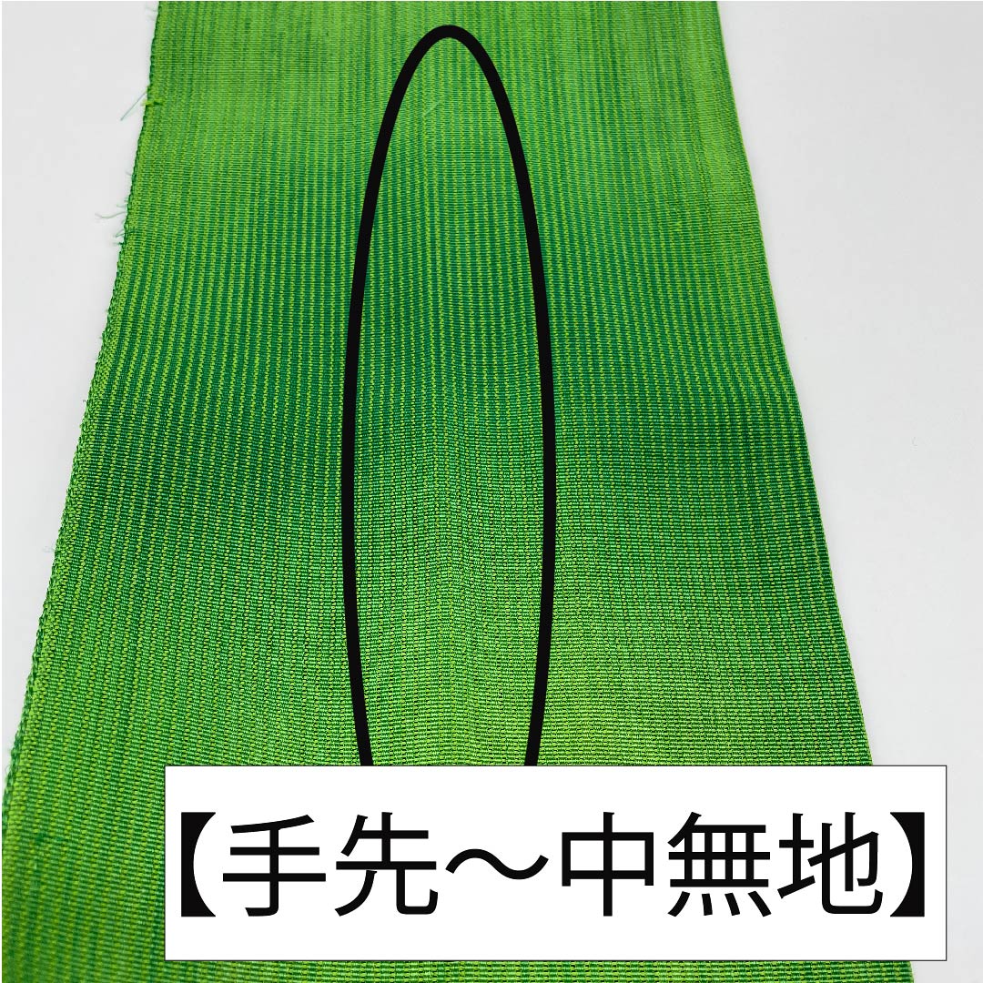 半幅帯 ポリエステル 常盤色(ときわいろ) 亀甲模様 古典柄 帯丈356cm 緑系 Aランク 1125001023319