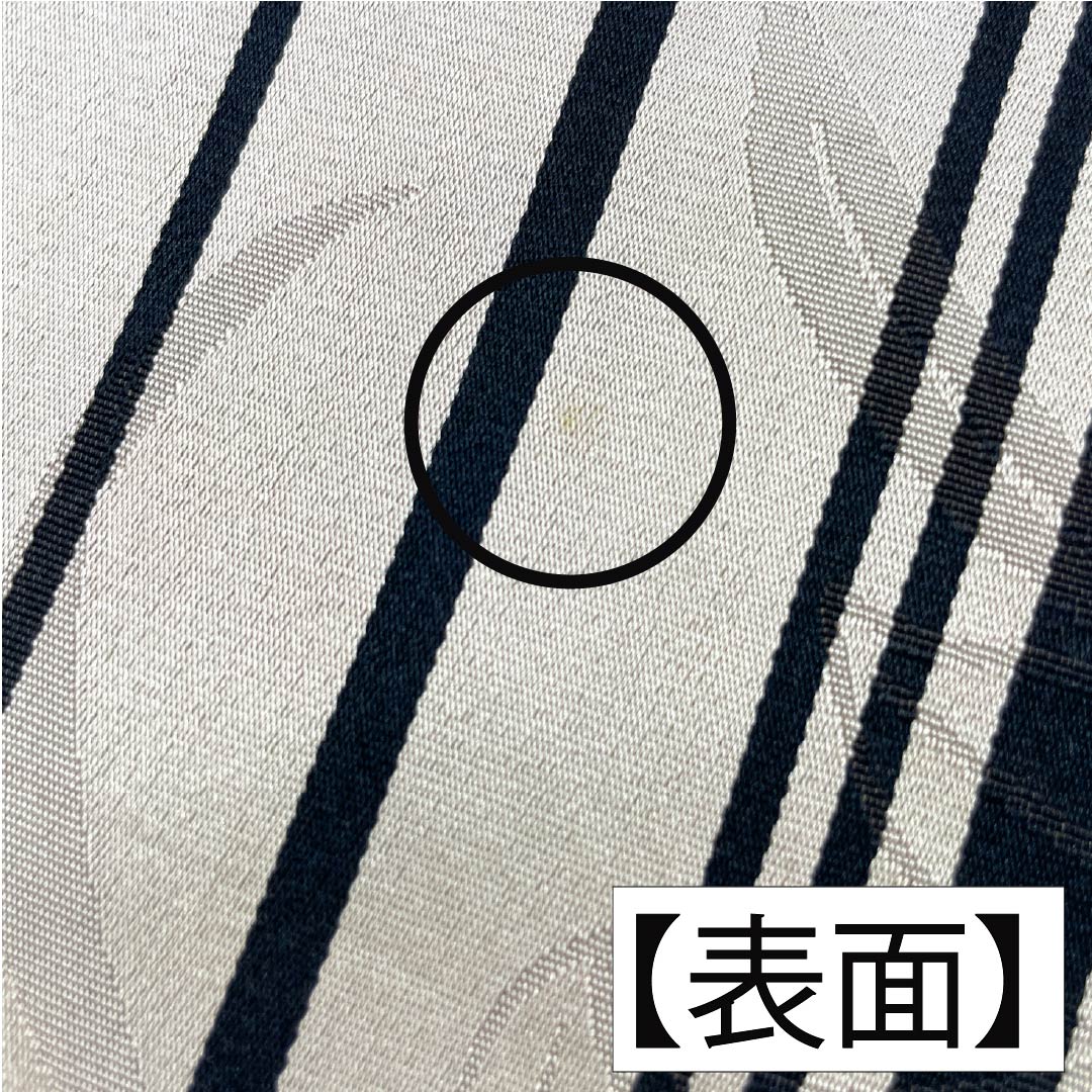 半幅帯 ポリエステル Bランク 絹鼠色(きぬねずいろ) 縞 カサブランカ 花 広幅 帯丈358cm グレー系 1125003294322